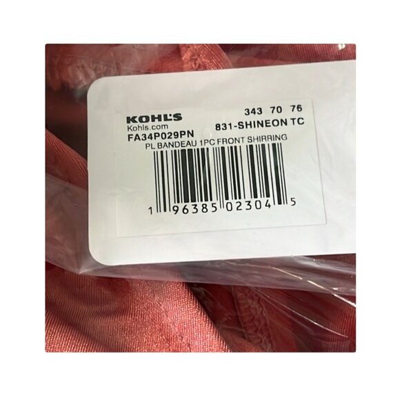 Ruched Tie-Front One-Piece Swimsuit Sz 2X NWT - Picture 9 of 12